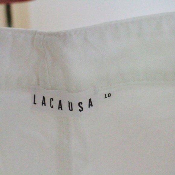 LACAUSA Brushed Stella Trouser Pants White US 10 - Picture 3 of 5